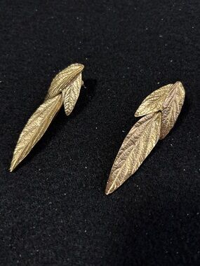 Trifari Leaf Dangle Earrings